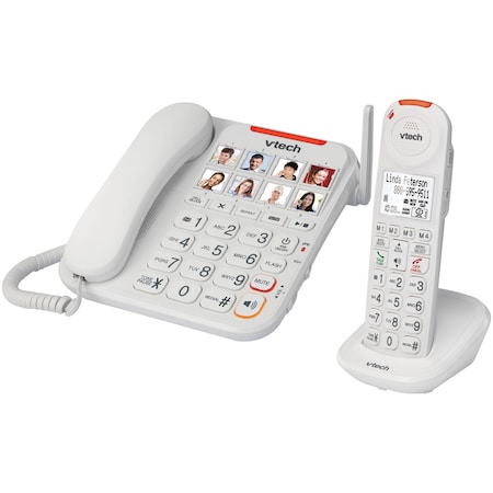 Vtech Amplified Corded/Cordless Answering System w/Big Buttons and Display VTSN5147